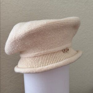 Elegant Cream Knit Women's Hat